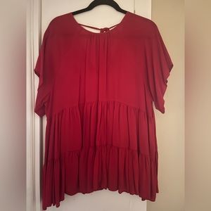 ASOS Red Tiered Tunic Shirt